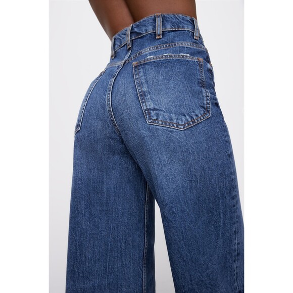 Denim Zara High-Rise Slim Fit Wide Leg Jeans (NWT) - Picture 5 of 9